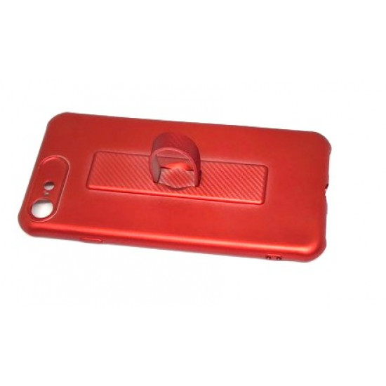 Capa De Silicone Motomo Con Anillo De Dedo Para Apple Iphone 7 / 8 (4.7) Rojo